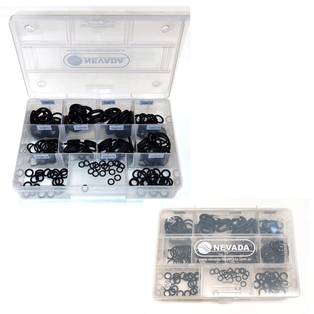 O´RING SANITARIOS 200 UNID (10 MOD. PRINCIPALES) + CAJA DE REGALO 